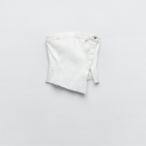 ZARA DENIM TRF CORSET TOP - Picture 5 of 7
